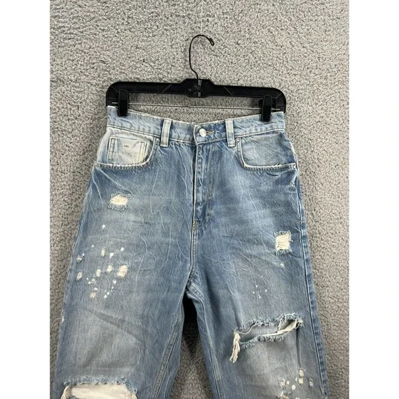 New Free People With The Band Relaxed Jeans LA Blue - Picture 4 of 12